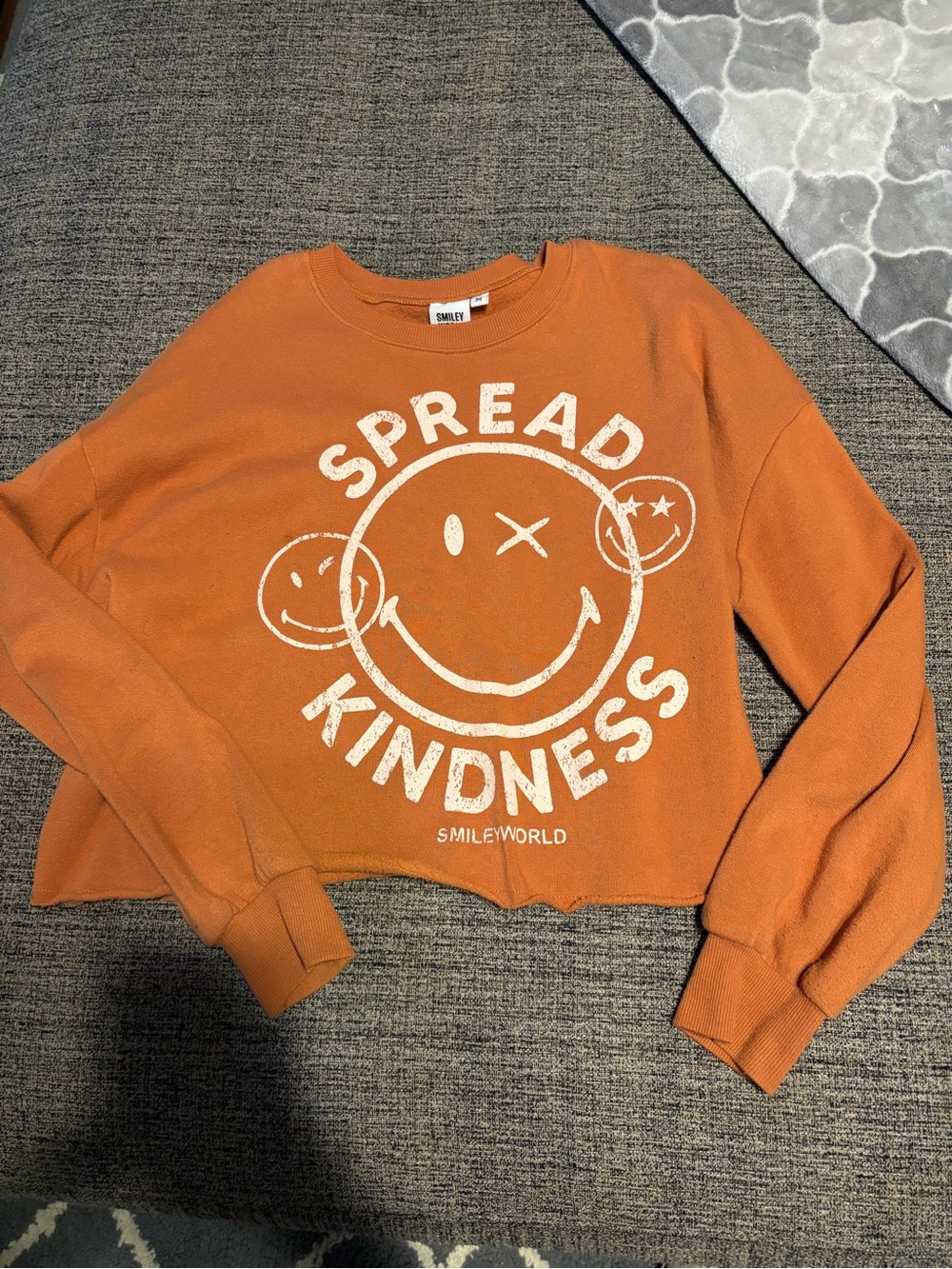 "Spread Kindness" Orange Cropped Sweatshirt